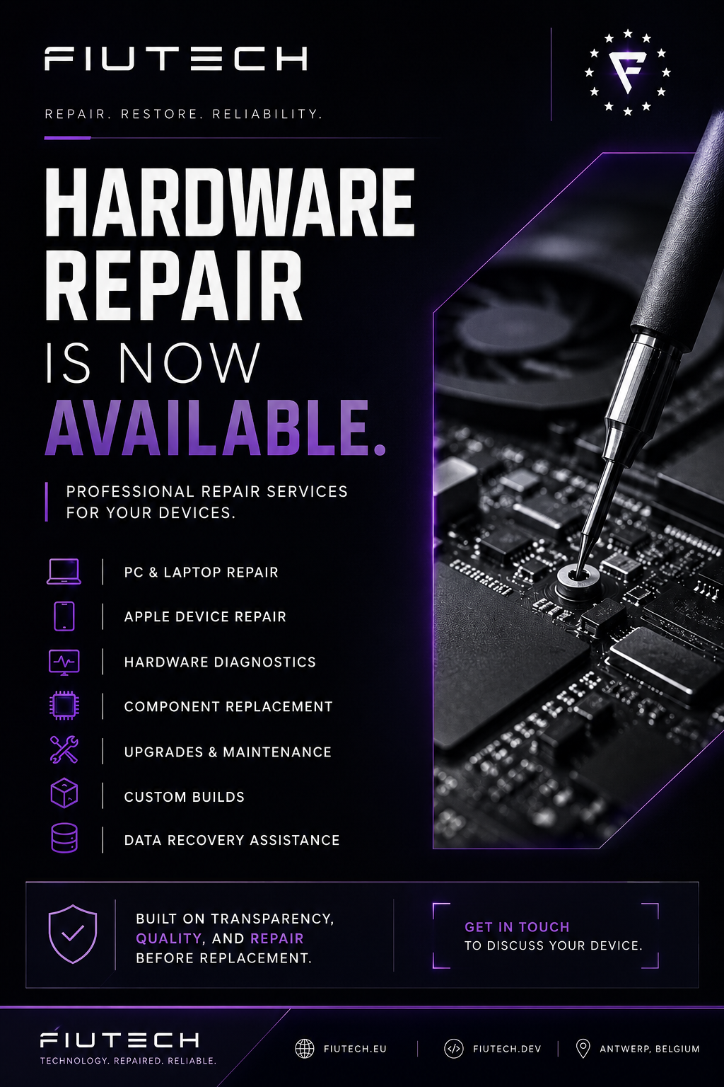 FiuTech hardware repair artwork
